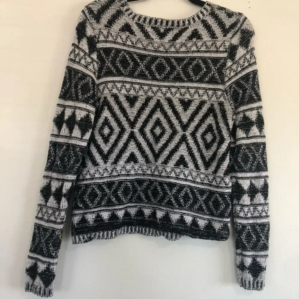 Lucky Brand Jacquard Pullover Sweater Cotton